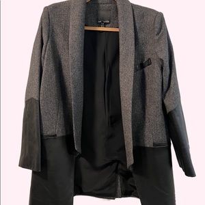 Marissa Webb Tweed & Leather Blazer
